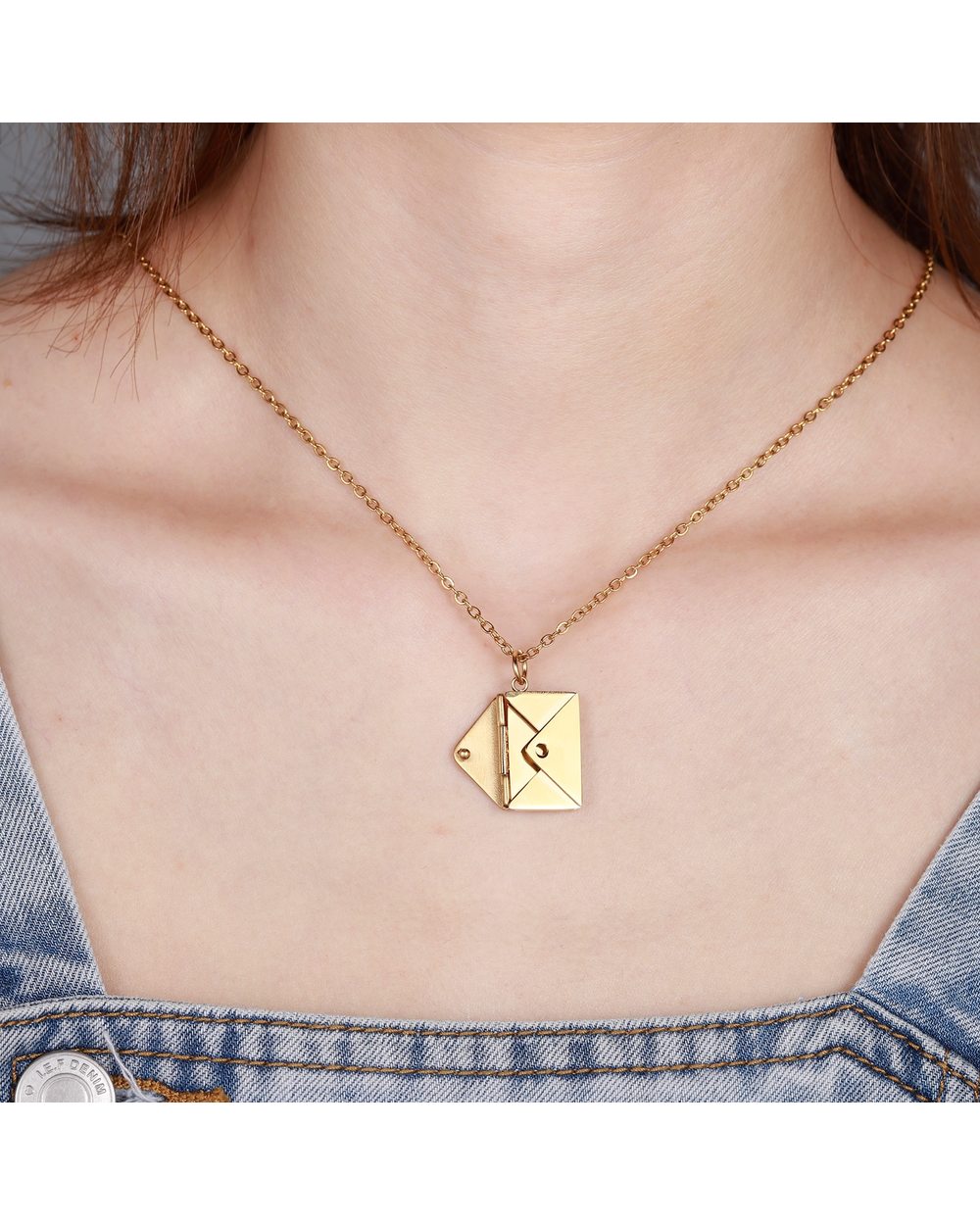 Love Letter Envelope Pendant Necklace front-1