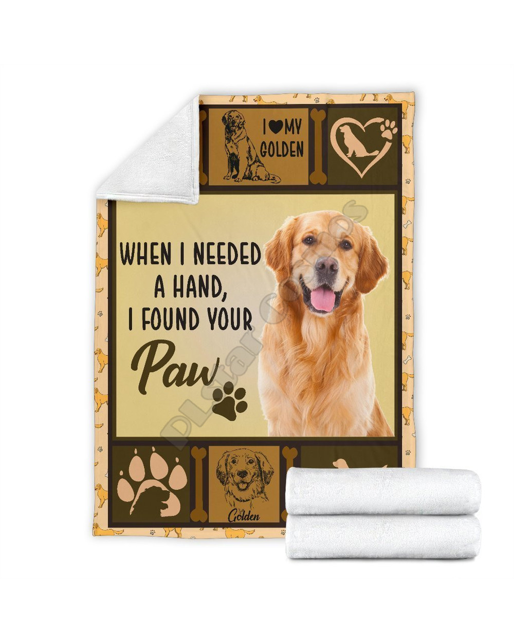 Golden Retriever Sherpa Fleece Blanket front-2