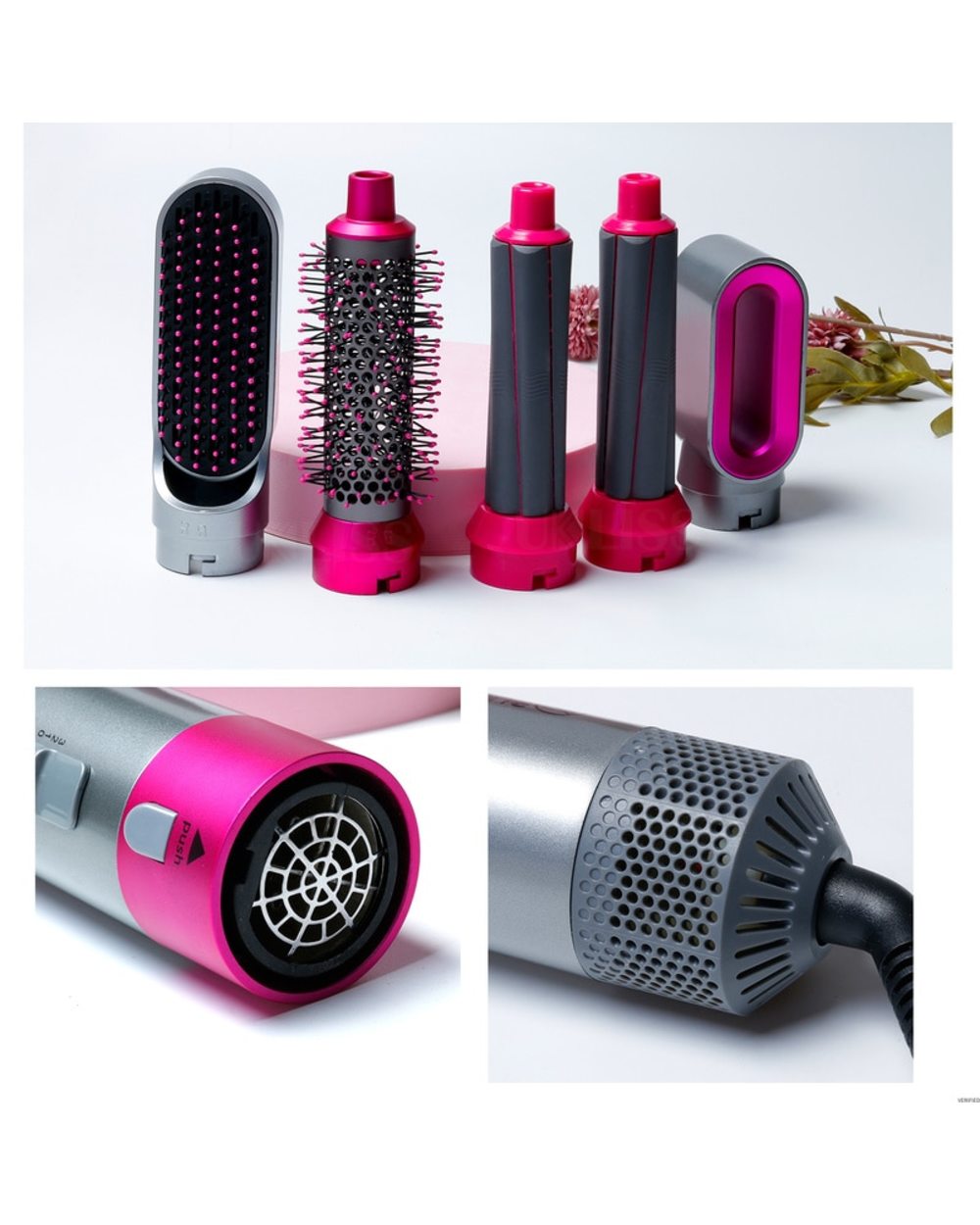 5 In 1 Hairdryer Straightener Comb Curling Brush Styling Tool front-4