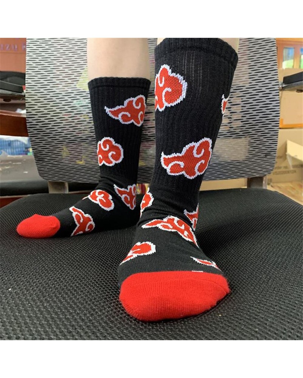 Cotton Sock Anime Red Cloud Socks for Men Women Accessories Gift TS front-1