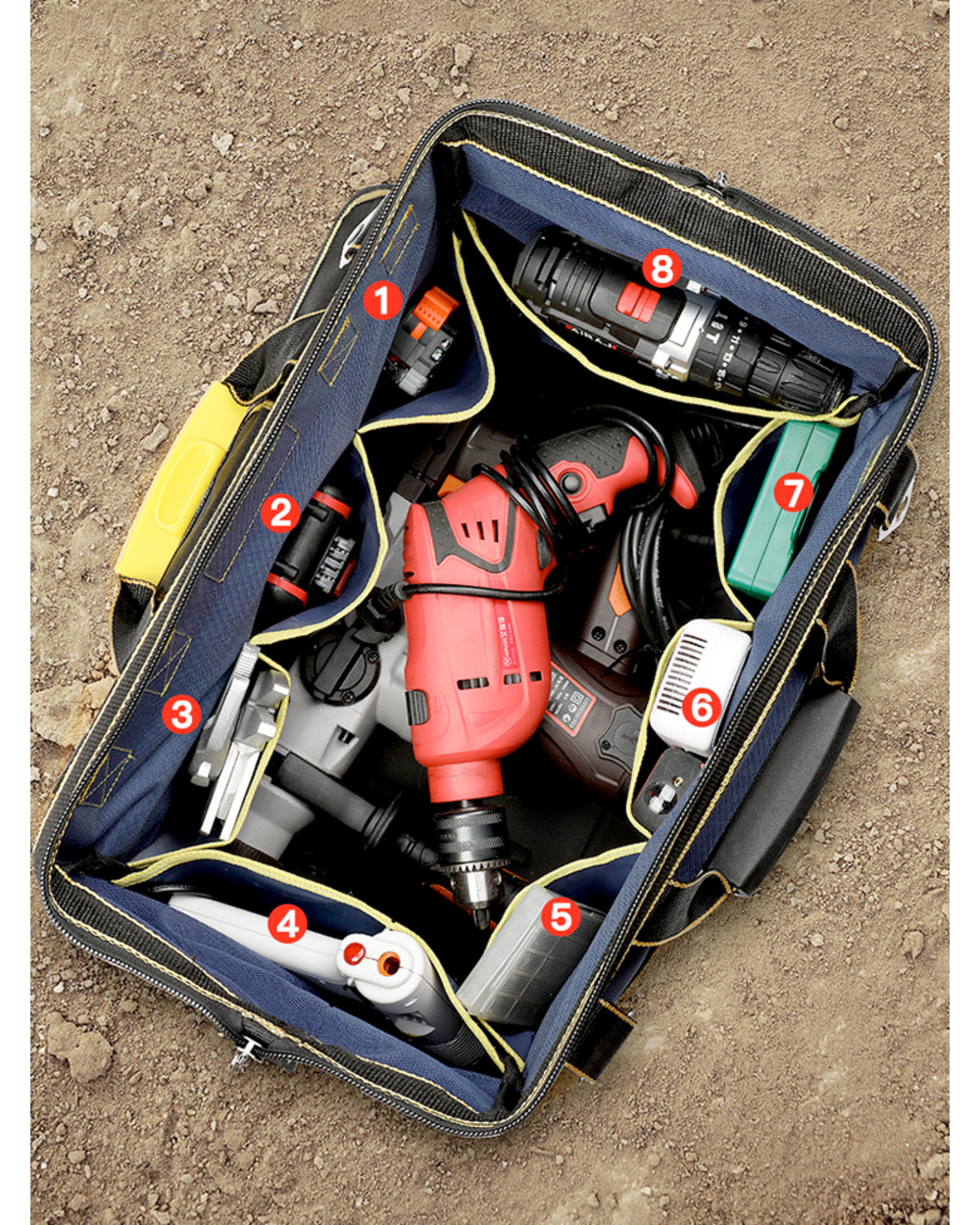 Tool Bag Waterproof Tool Bag Adjustable Shoulder Strap Collapsible Wear-resistant DurableElectrician Tool Bags front-2