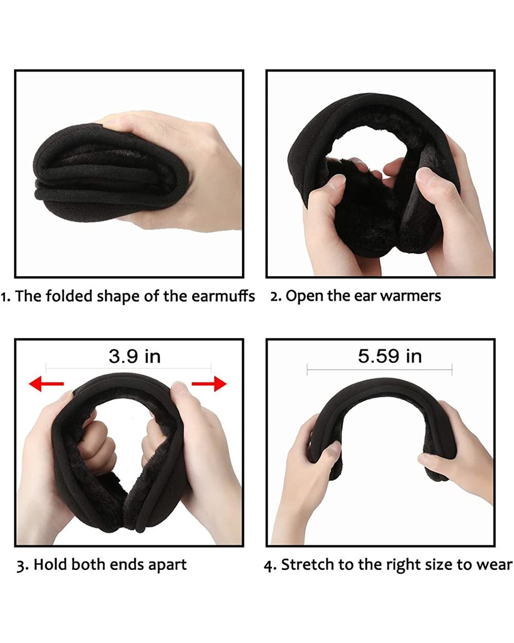 Winter Thicken Fur Earmuffs Men Women Velvet Ear Cover Outdoor Cycling Skiing Warm Plush Fleece Ear Muffs Antibruit Pro front-2