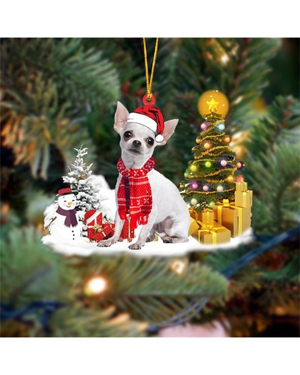 1PC Wooden Christmas Dog Cute front-0