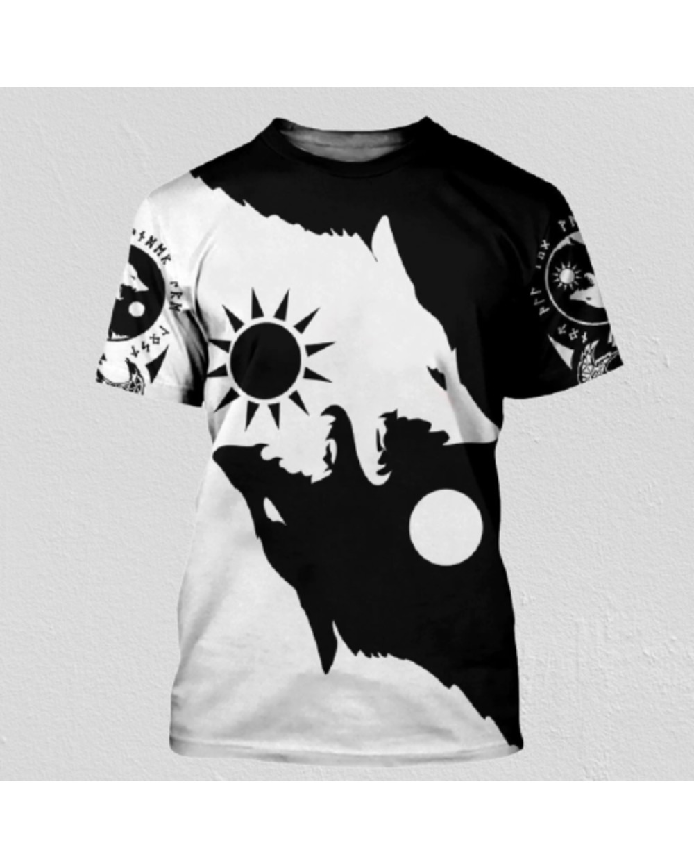 Summer T-shirt Wolf And Moon 3D Printed Harajuku Casual short Sleeve Tee T-Shirts Unisex Tops VG06 front-0