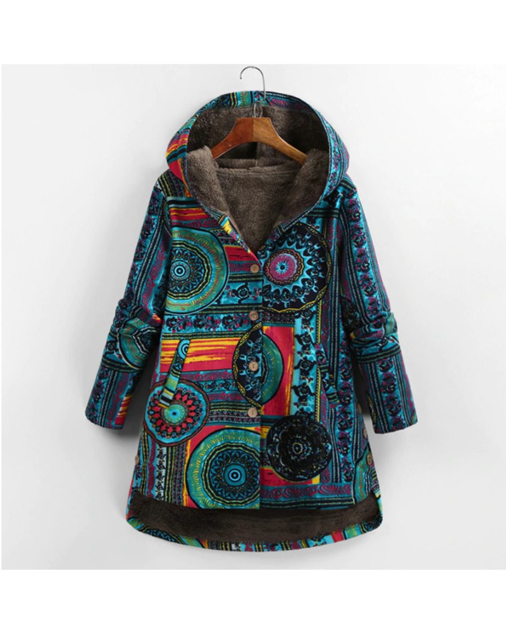 Winter Jackets for Women Fall Long Sleeve Plush Spring Parkas Plus Size Spring Coat with a Hood VG06 front-0
