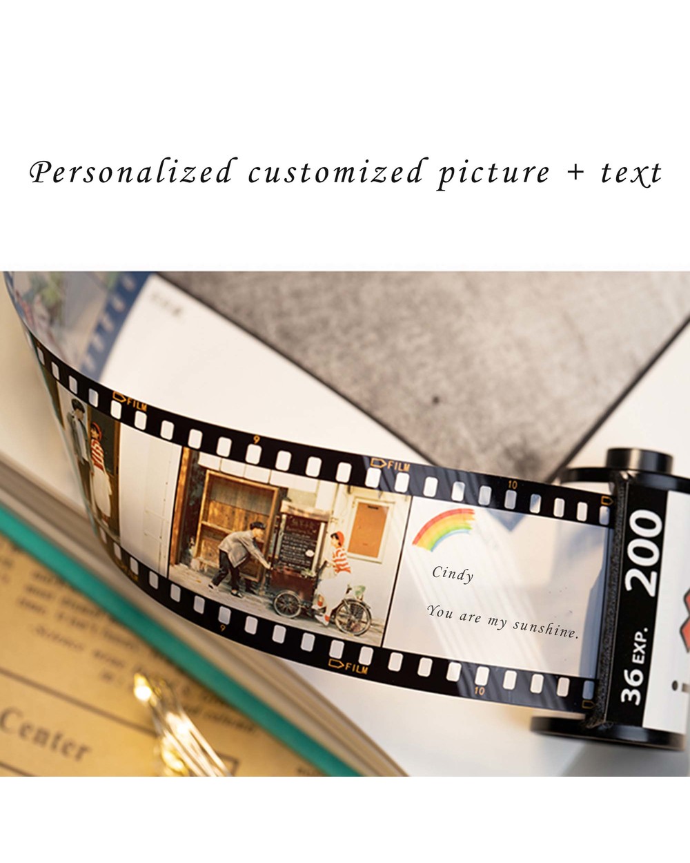 New Customized 10 Pos 2 Texts Memory Film Roll Keychain Diy Custom Album Keyring Personalized Wedding Anniversary Lover front-4