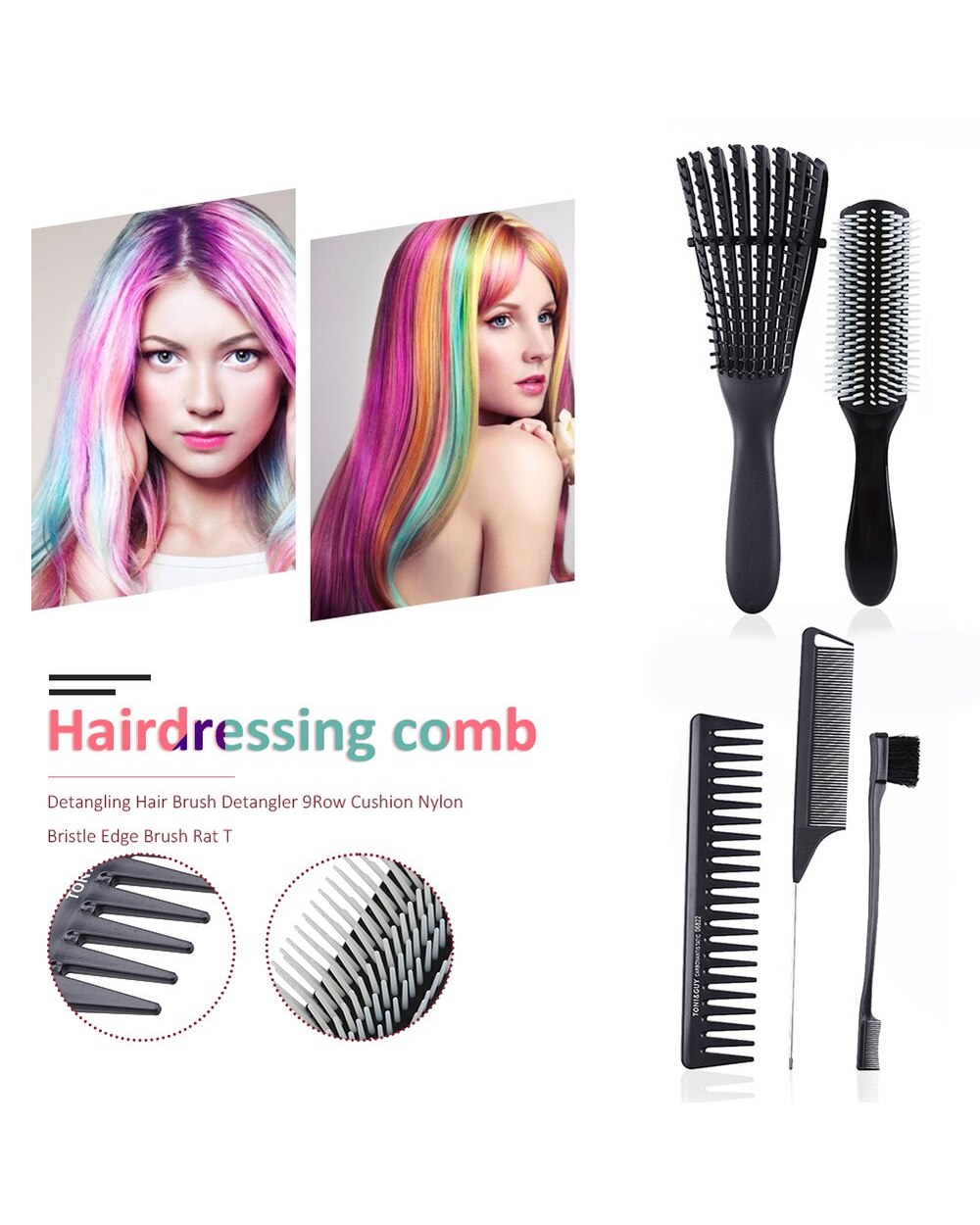 Detangling Hair Brush Scalp Massage Hair front-2