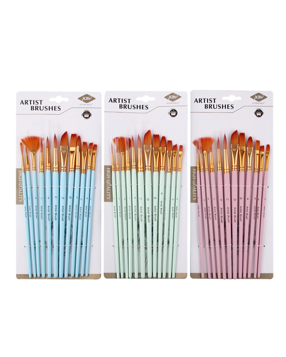 12Pcs Nylonhair Paint Brush Set For Acrylic Painting Professional Watercolor Brush For Drawing Art Supplies Stationery front-5