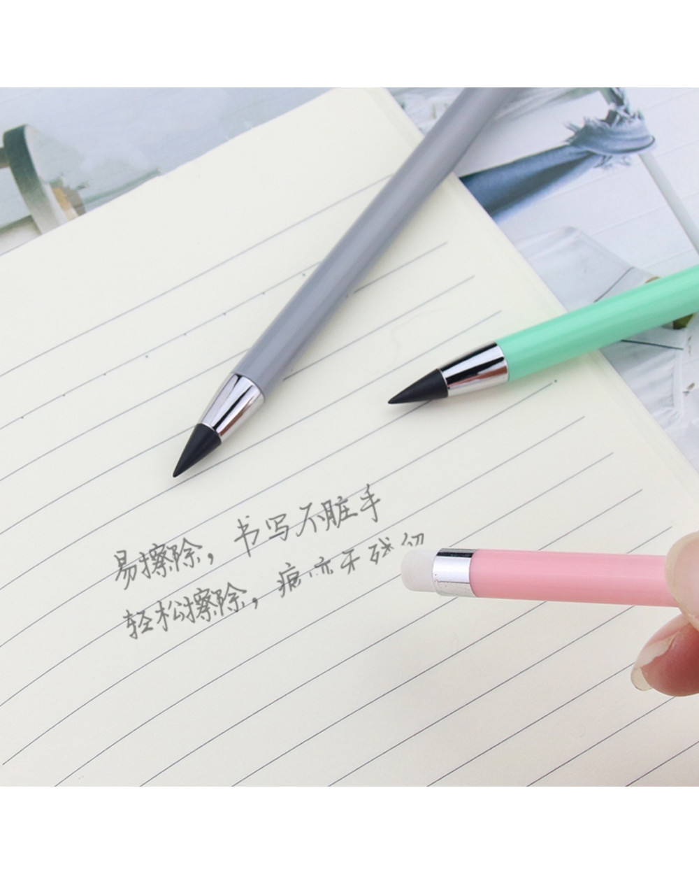 No Ink Eternal Pen Cute Detachable New Pencil Hb Erasable Pencil Student Writing Pen Art Pen Kids Painting Pen Mechanic front-3