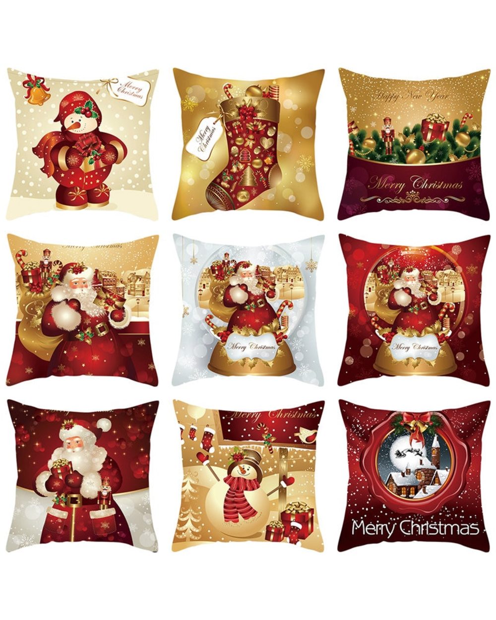 Christmas Cushion Cover Merry Christmas Decor For Home Santa Claus Christmas Ornament Xmas Gift Navidad 2021 front-1