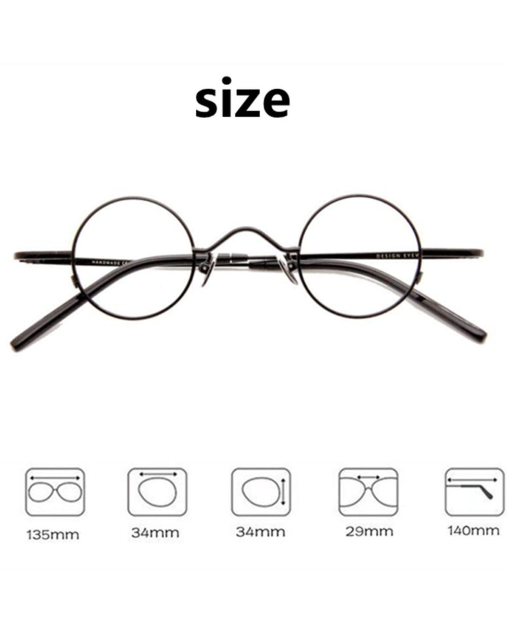 Betsion Super Small 34Mm Round Eyeglass Frames Women Men Reading Glasses Optical Glasses Retro Reading Mirror Eyewear front-3