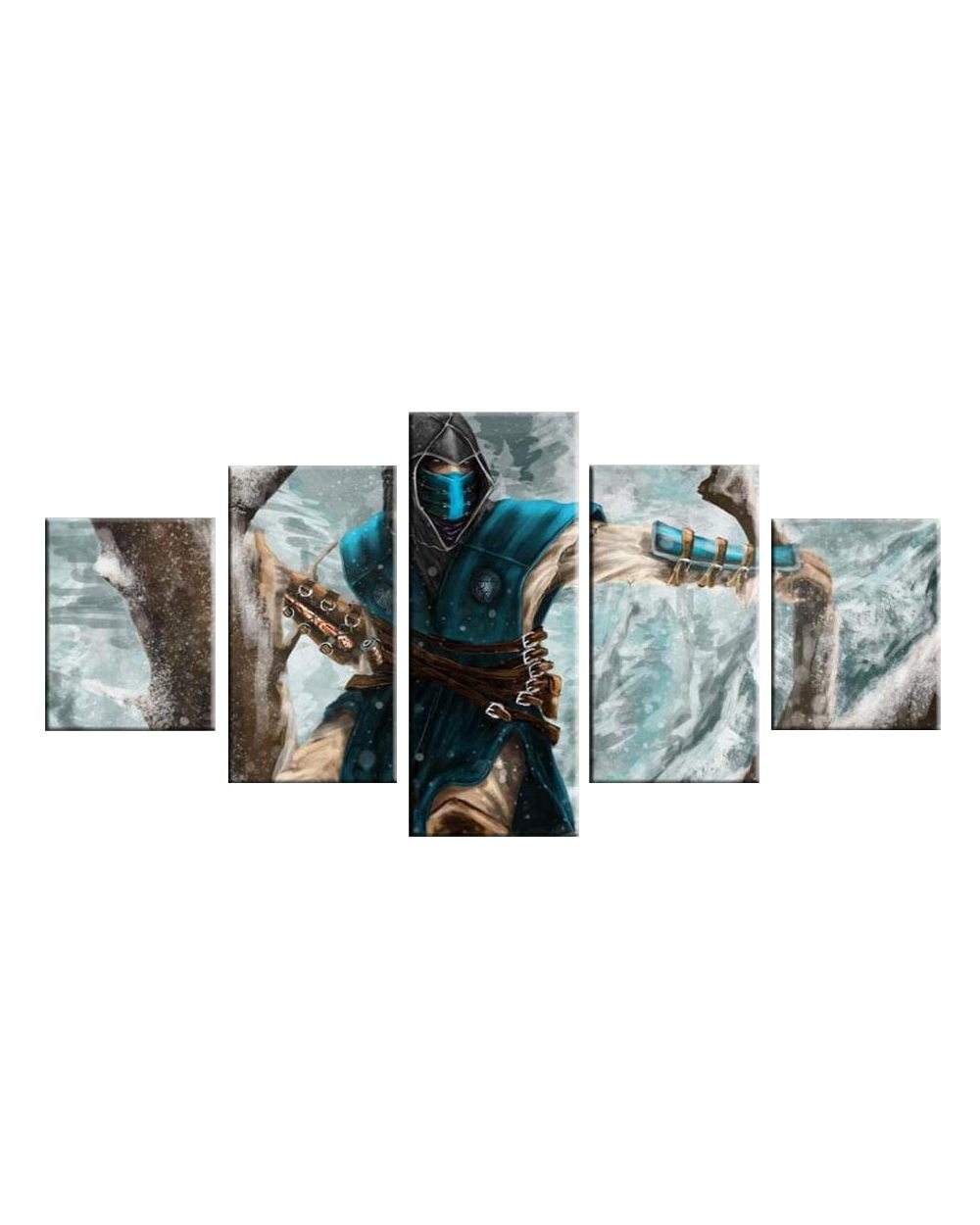 Game Character Figure Assassin Picture Print Game 5 Panel Canvas Art Wall Decor front-2