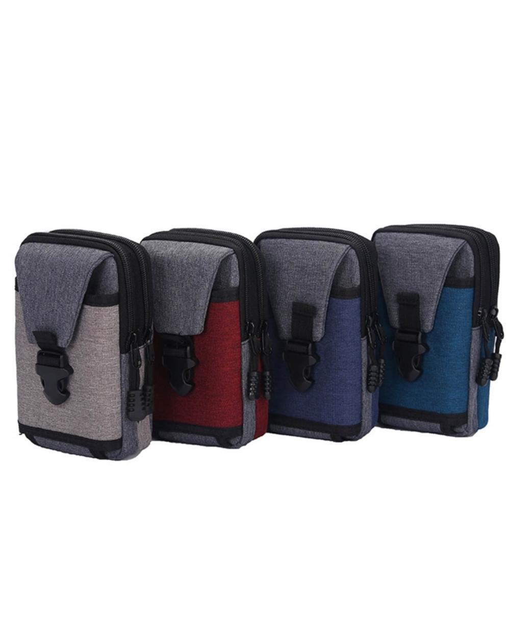Men Vintage Canvas Waist Bag Phone Pouch Sport Belt Hip Belt Hook Loop Holster Wallet Carry Case Purse front-0