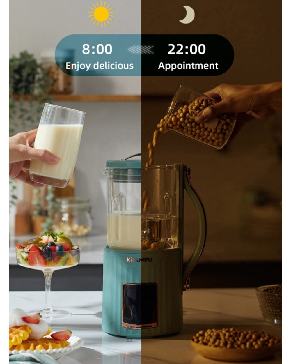 800Ml Soybean Milk Machine Electric Juicer Portable Blender Wall Breaking Machine Automatic Heating Cooking Soy Milk Ma front-4