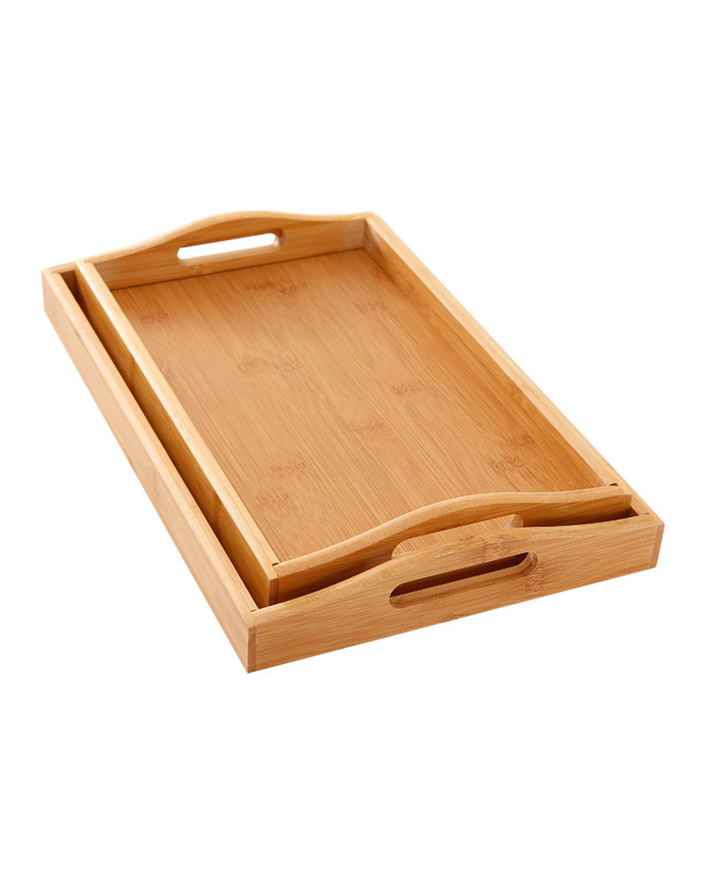 Bamboo Tray Rectangular Tea Plate Solid Wood Household Kung Fu Tea Set Water Cup Tray Bread Wooden Plate Serving Tray D front-4