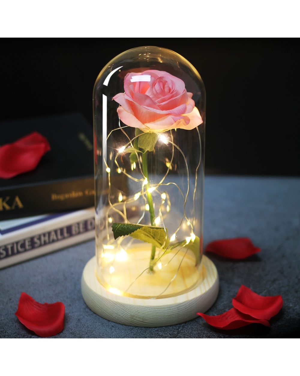 Flower Led Eternal Rose in Glass Valentines Gift for your girlfriend! front-2