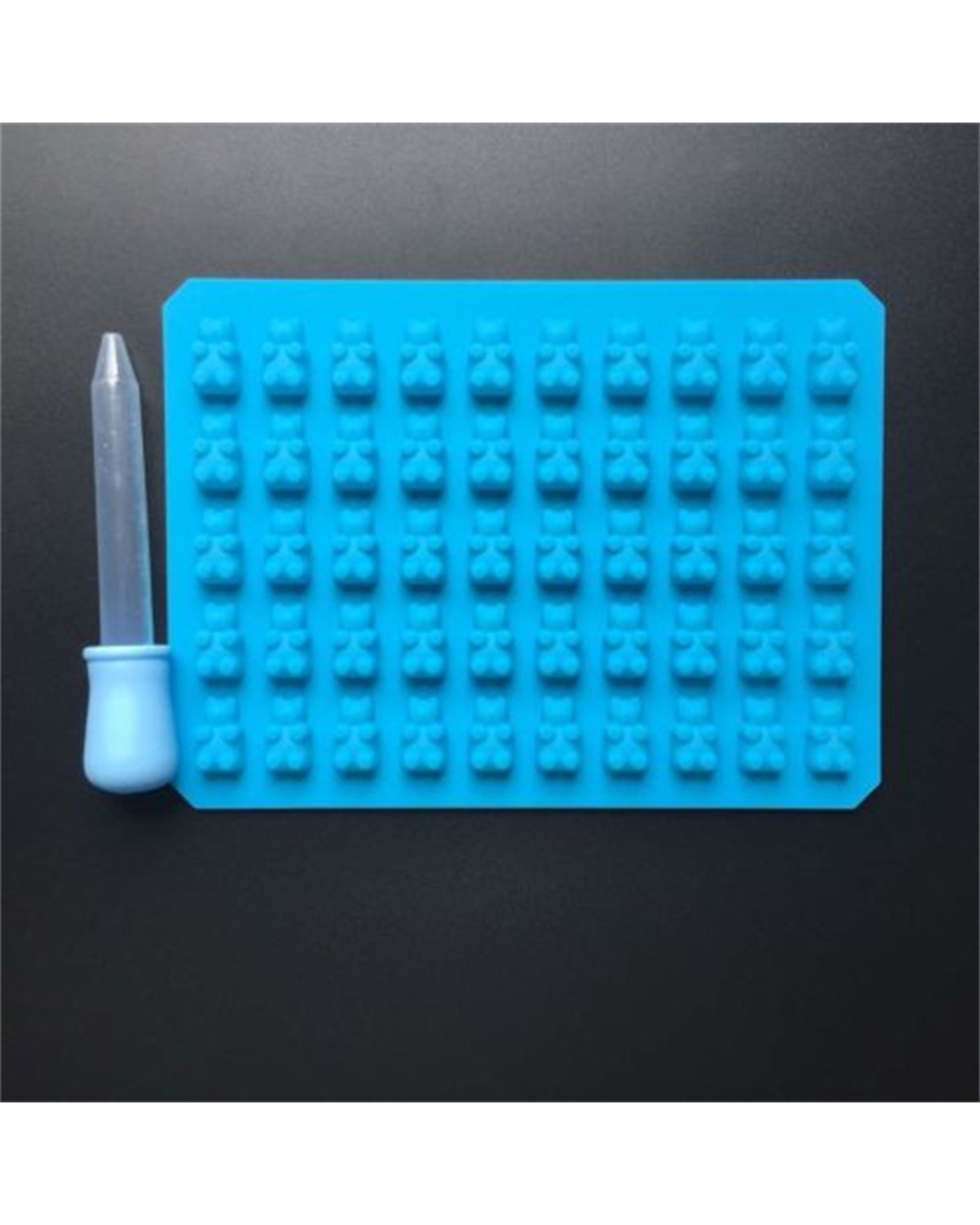 Silicone Forms Silicone Mold Gummy Bear Shape Bear Mould Jelly Bear Cake Candy Trays With Dropper Rubber Chocolate Maker front-5