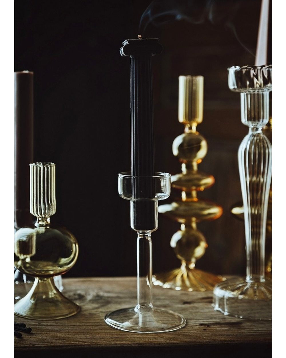 Vintage Glass French Style Candlestick front-4