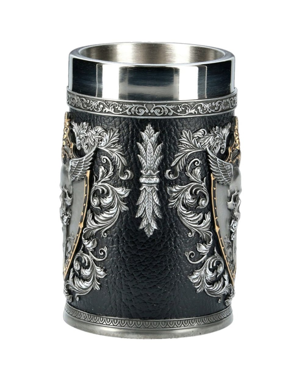 3D Mugs Stein Tankard Double Headed Eagle Winged Sword And Shield Skull Crest Stainless front-5