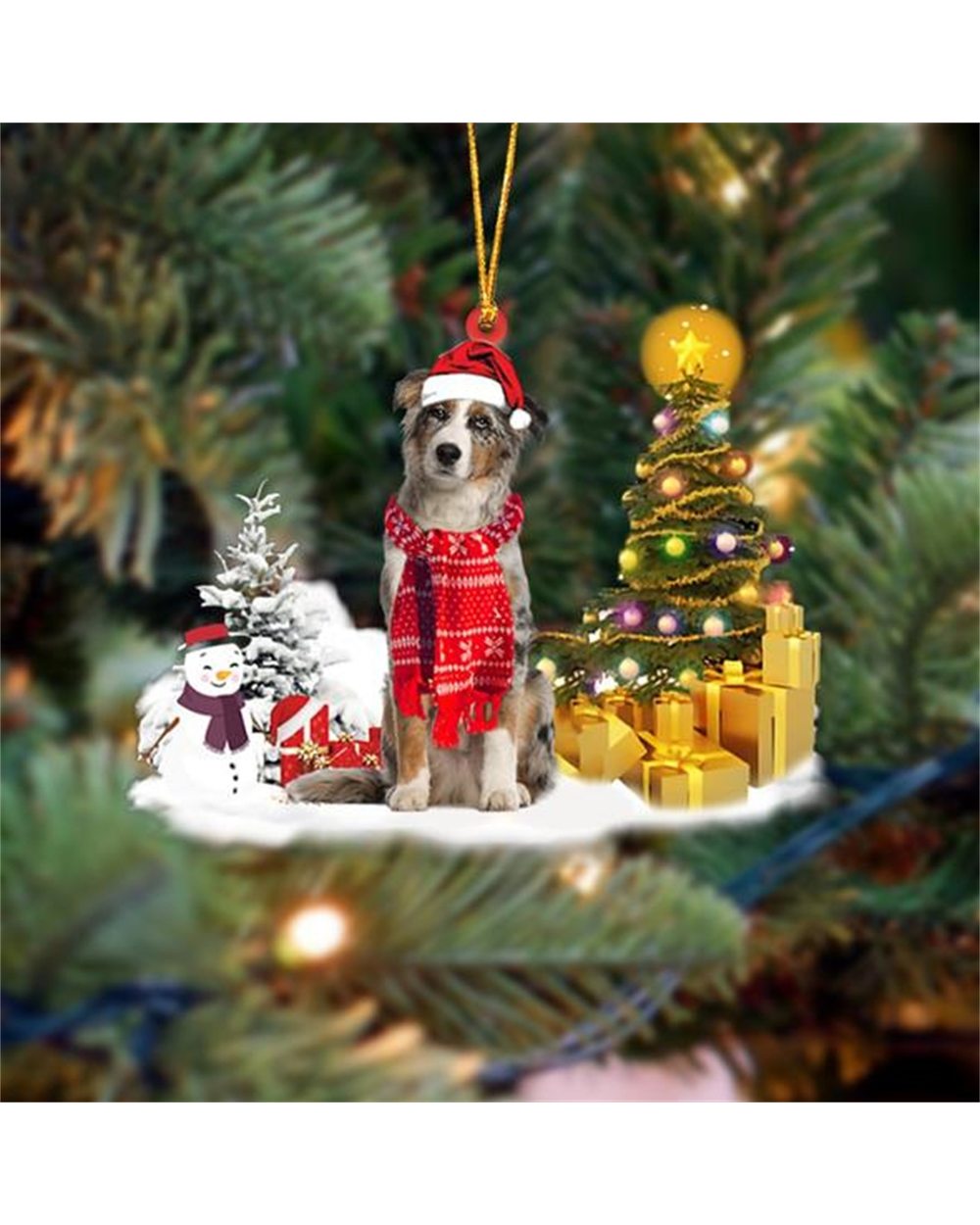 1PC Wooden Christmas Dog Cute front-4