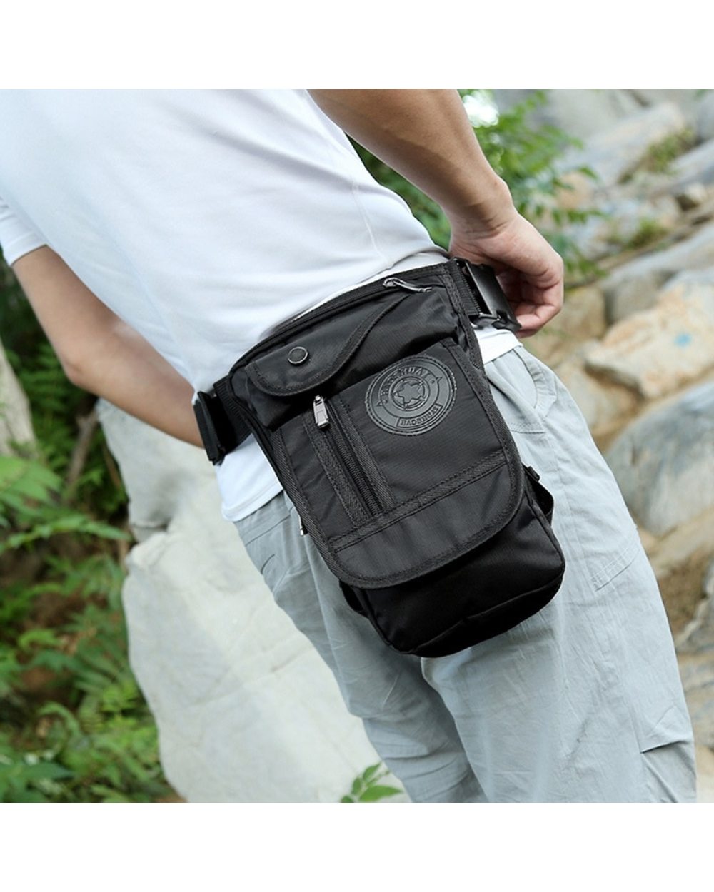 NEW Motorcycle Waist Bag Canvas Drop Leg Bag Muiti Functional Messenger Shoulder Bag Motorbike Military Style Bag front-5