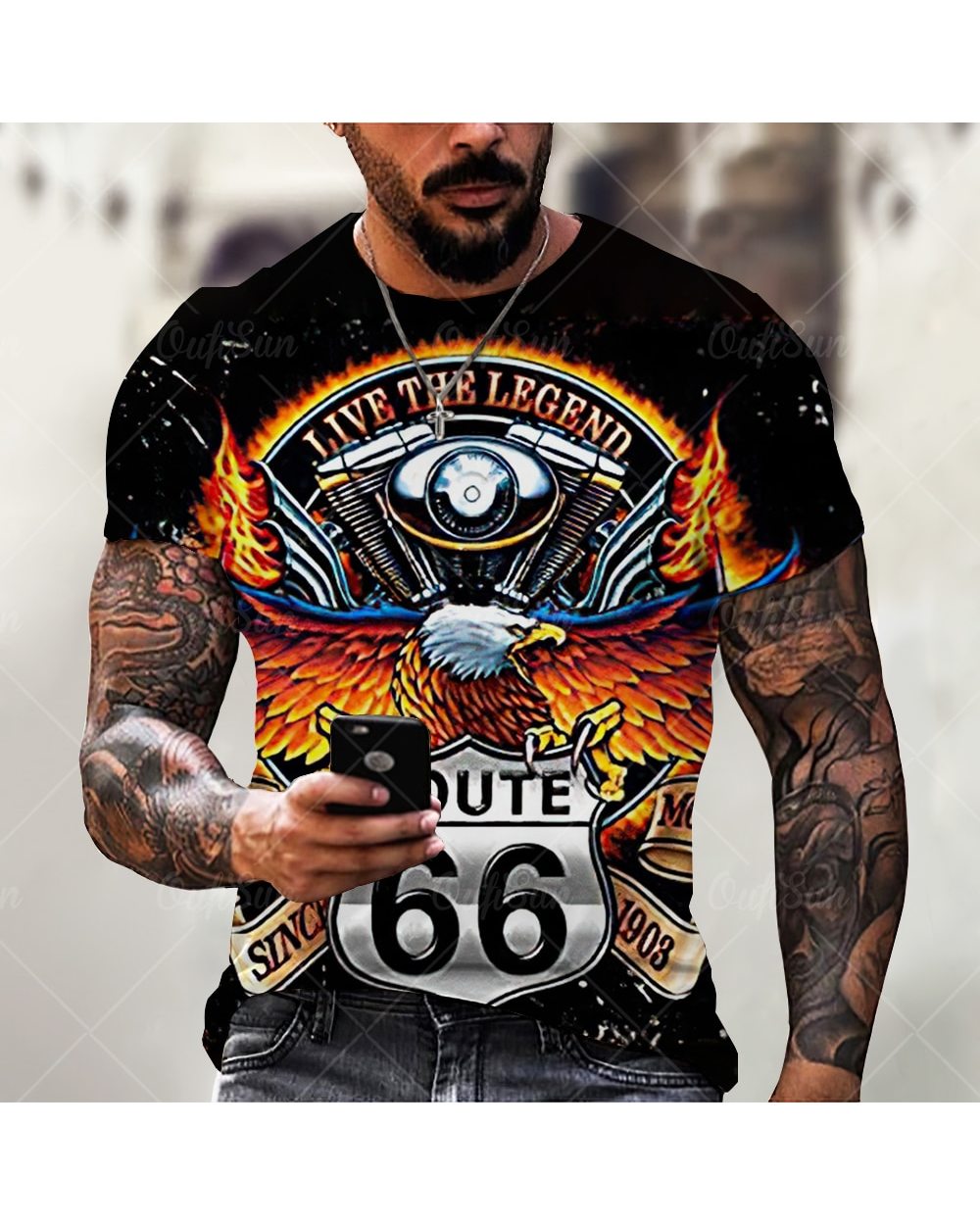 Soaring Eagle 3D Print Men's T Shirt O Neck Short Sleeve Animal Funny Graphic Streetwear Summer Loose Male Oversized front-3