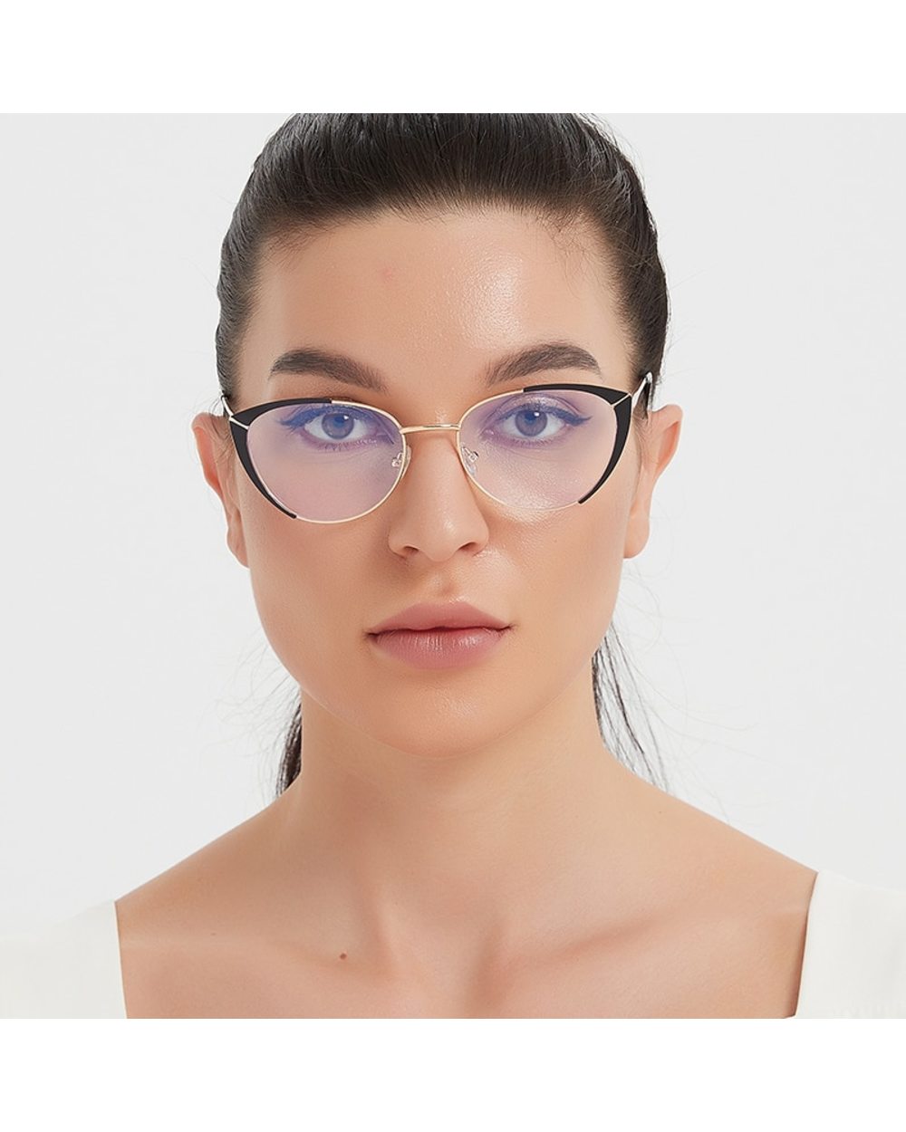 Tengjiao Fashion Anti-Blue Light Rays Eyeglasses Frame Women Cat Eye Glasses Brand Designer Clear Lens Computer Optical front-1
