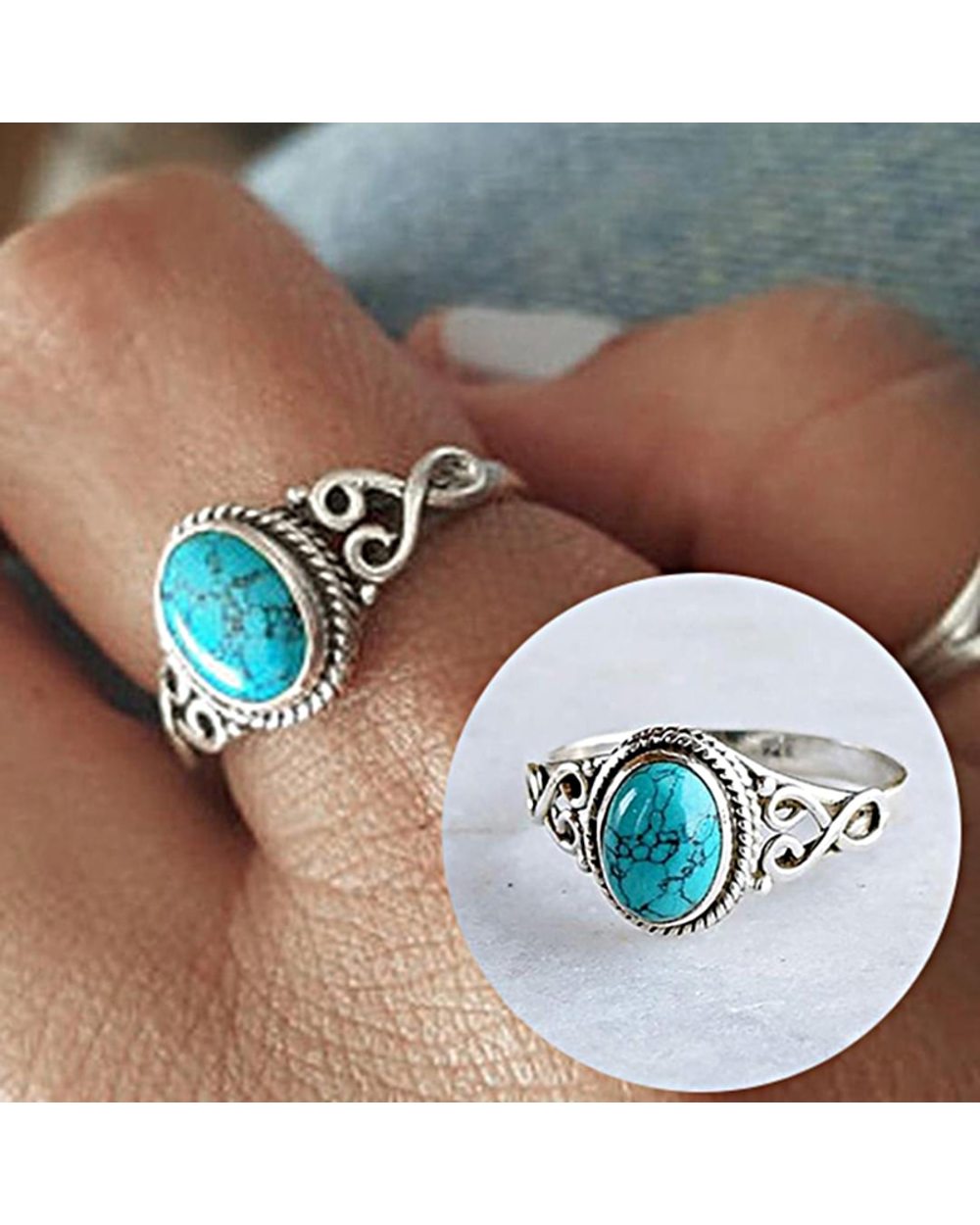 Turquoises Finger Ring For Women front-0