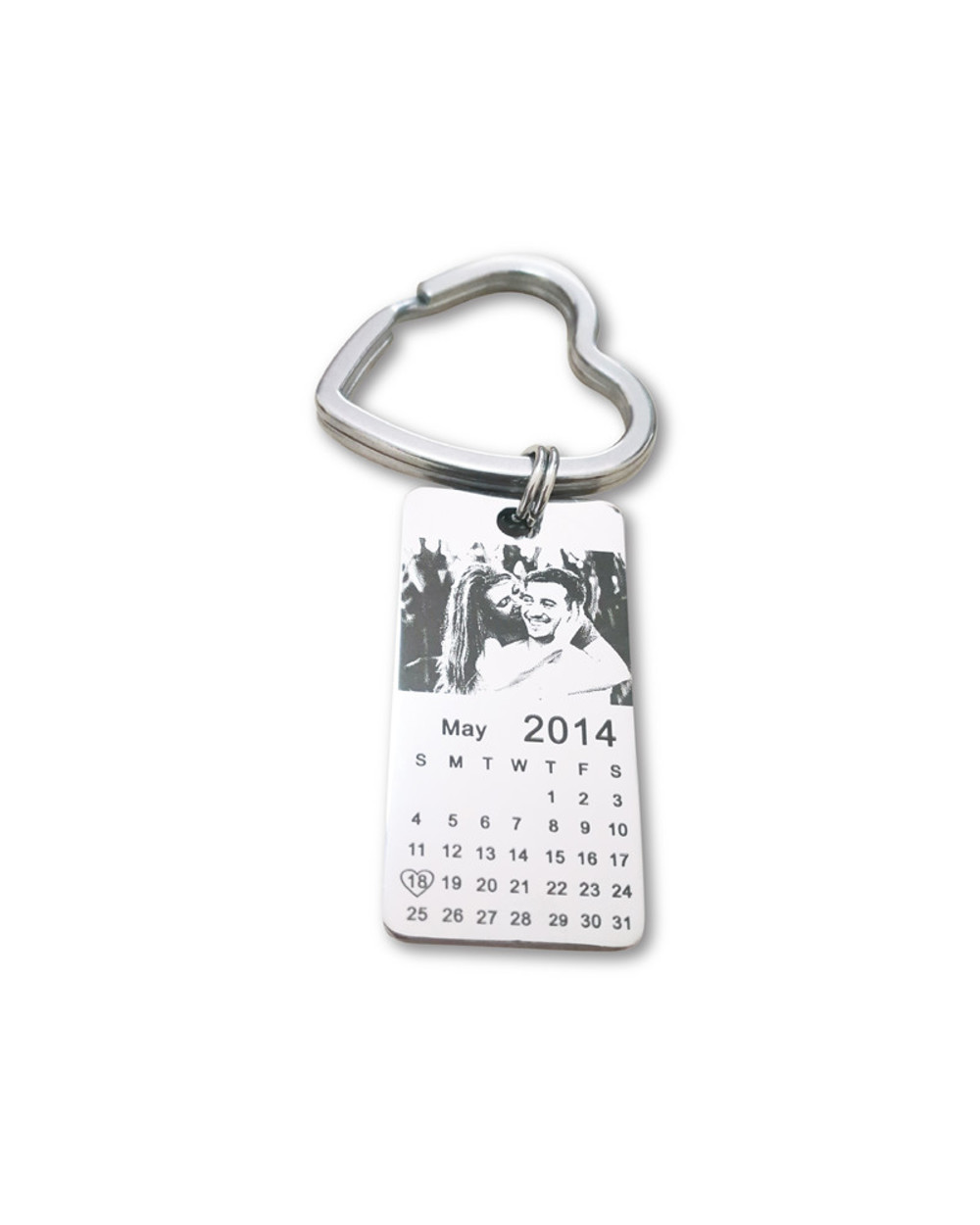 Personalized Diy Po Keychain Calendar Birthday Couple Anniversary Custom Engraving Pos Key Chain Keyring Love Date G front-3