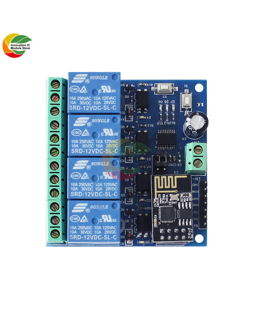 Dc 12V Esp8266 Esp-01 4 Channel Relay Board Module Esp-01 Wifi Module Wifi Phone For Iot Smart Home App Controller Auto front-0