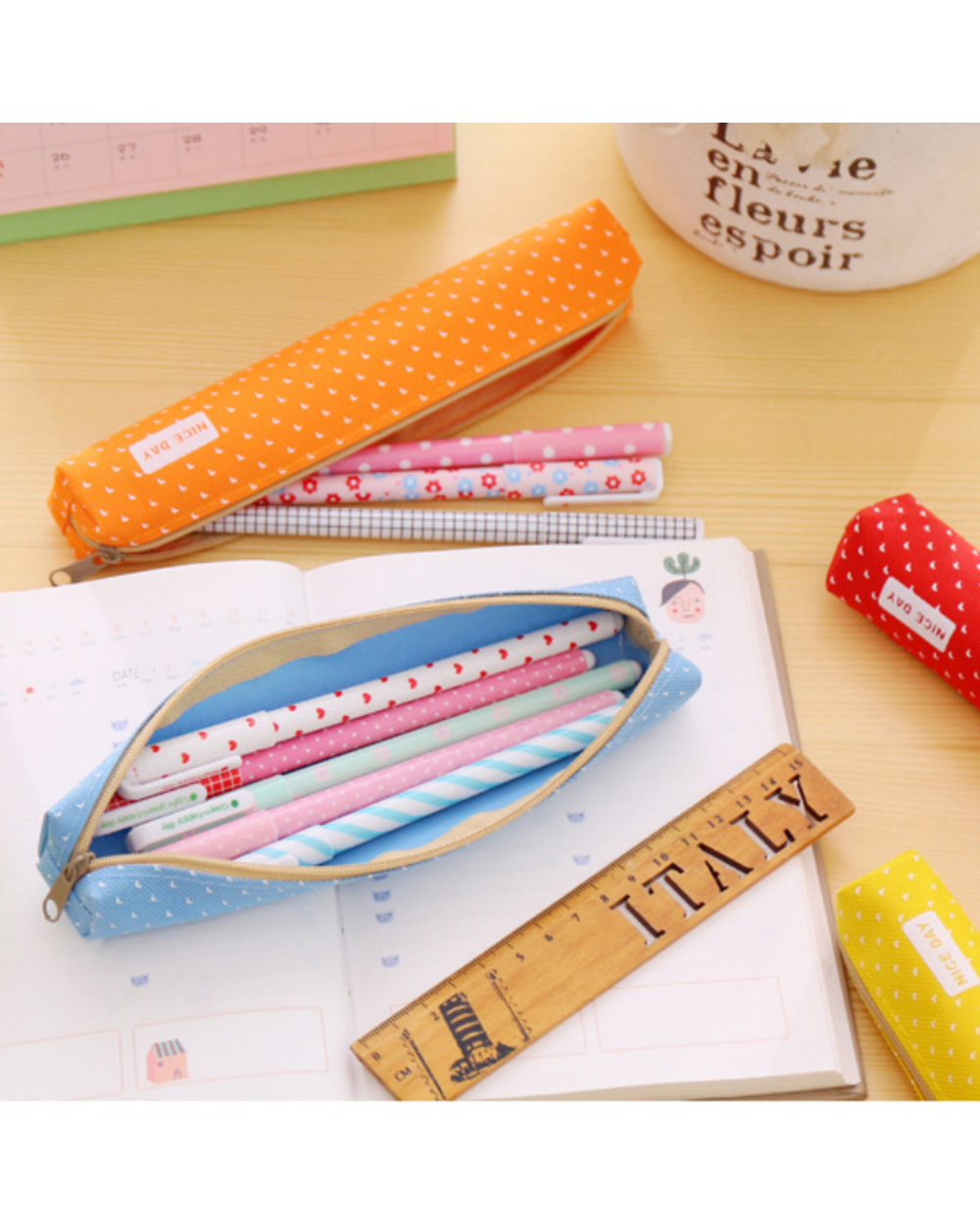 Colorful School Pencil Case Holder Protective Carrying Box Storage Container For Pen Creative Pencil Bag Stationery For front-4