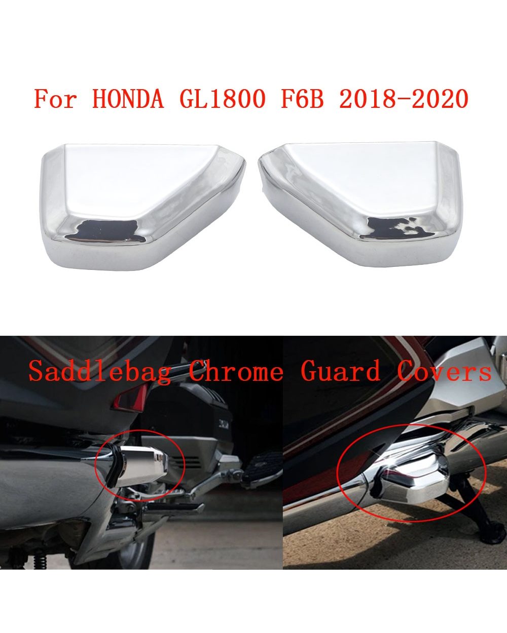 Goldwing Gold wing 1800 Tour F6B GL1800 lights Cover Accessory Windshield Front Rear Chrome Trim 2018 2019 2020 front-3