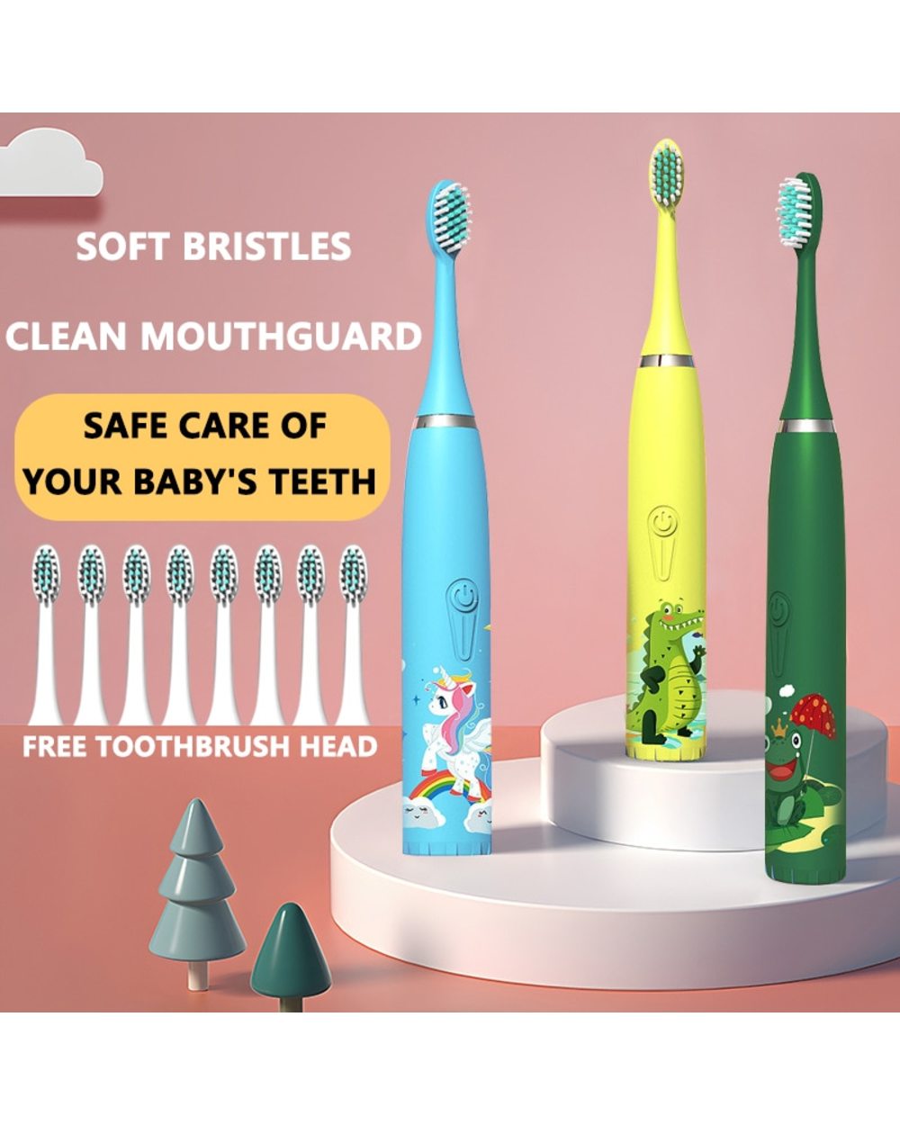 Loylov Sonic Electric Toothbrush For Children Soft Electric Toothbrushes Kids Clean And Whiten Waterproof Electric Toot front-0