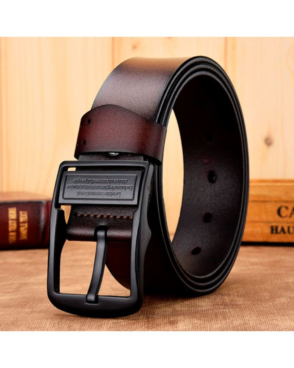 Cow Genuine Leather Luxury Strap Male Belts For Men New Large Plus Size100-130Cm Vintage Pin Buckle Men Belt High Quali front-1