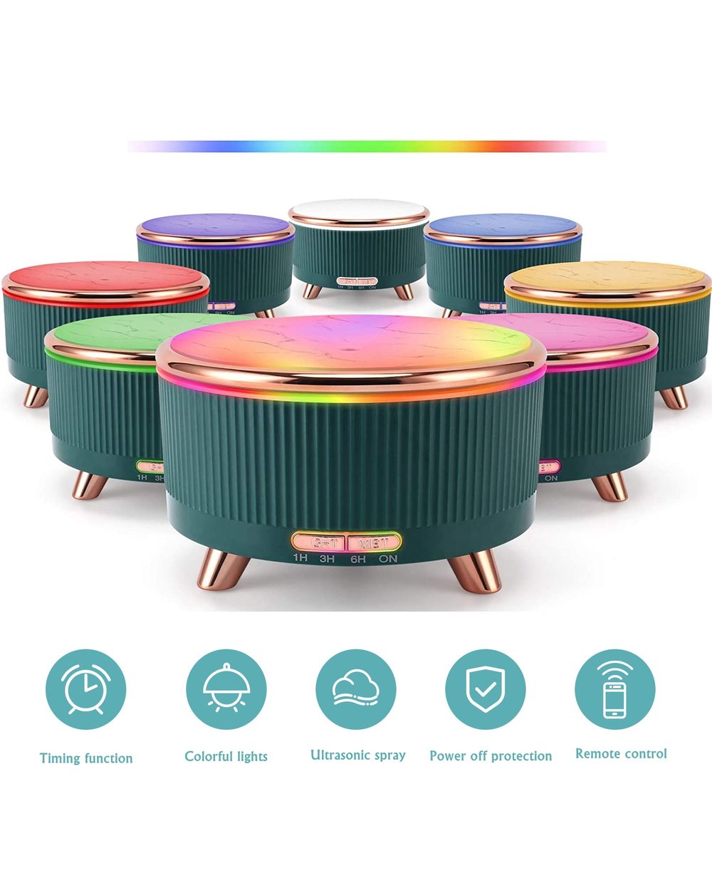 500Ml Electric Aroma Diffuser Ultrasonic Air Humidifier Purifier With 7 Color Light For Home Room Essential Oil Diffuse front-1