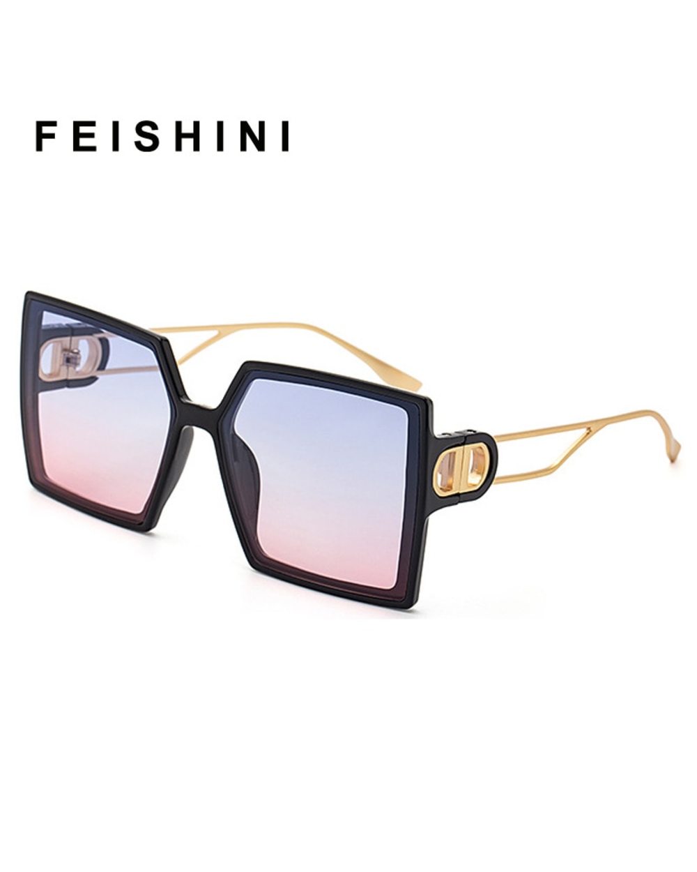 Feishini 2022 Fashion Oversized Sunglasses Women Luxury Brand Designer Original High Quality Glasses Shades Celebrity V front-3
