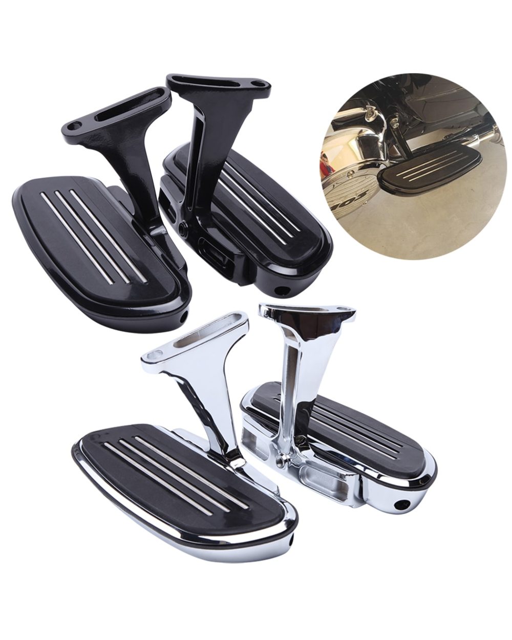 Motorcycle Passenger Footboard Foot Rest Pegs Footrest For Touring Road