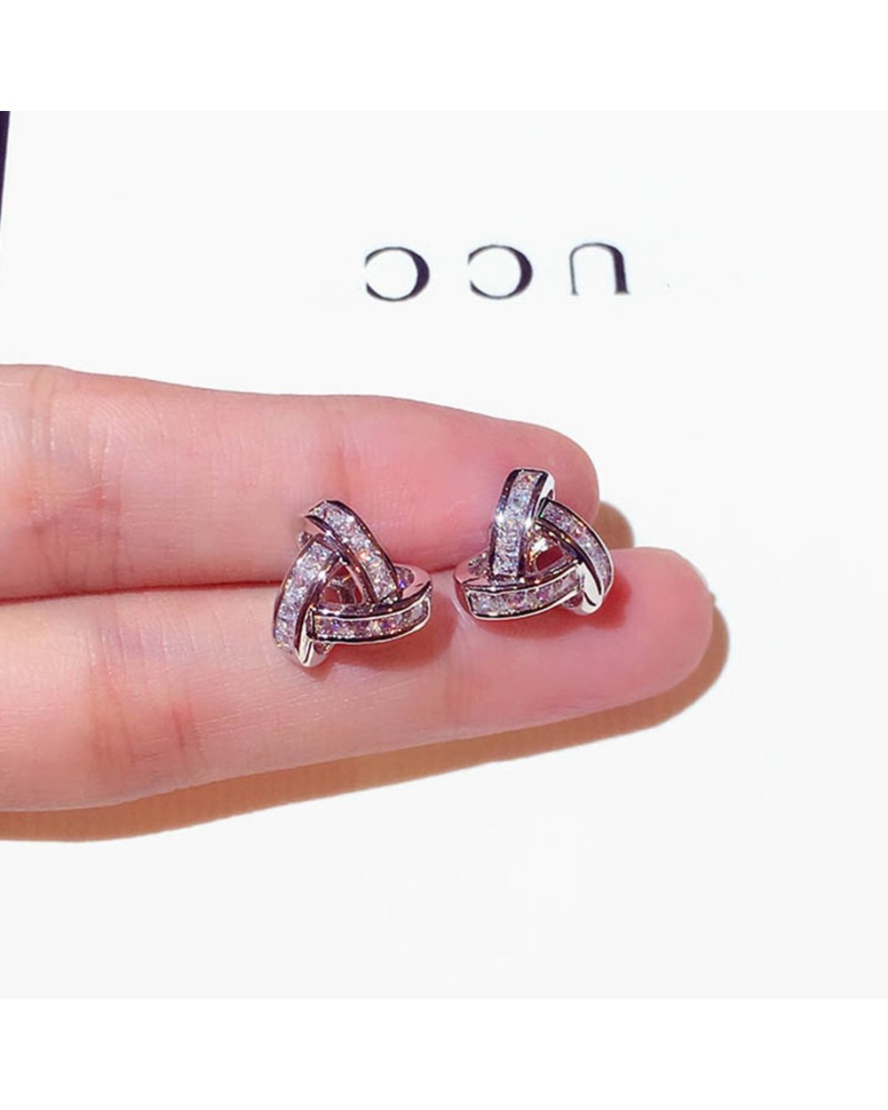 Iced Out Cycle Buckle Earring front-0