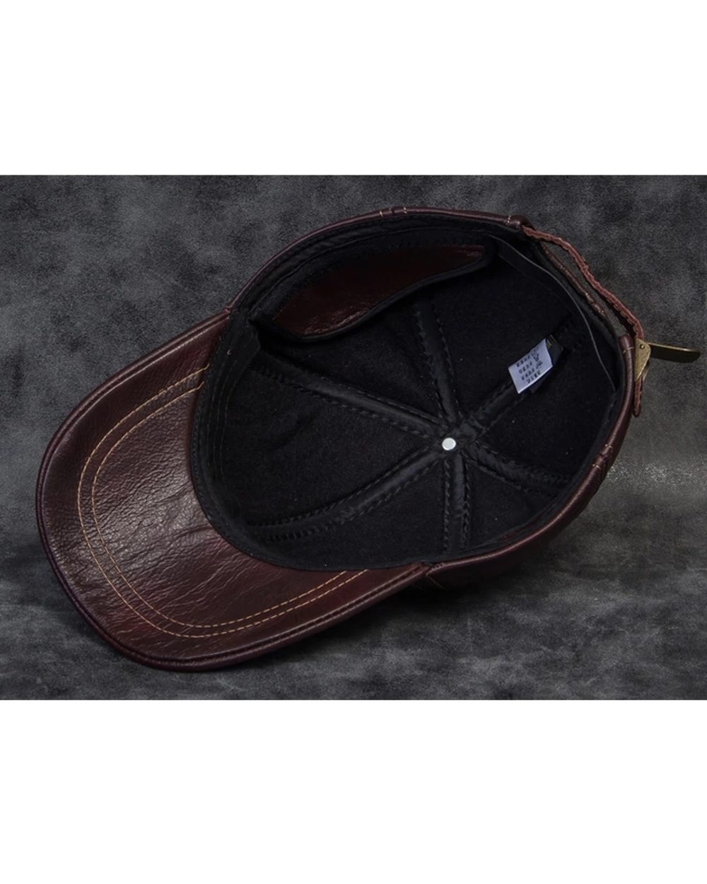 2021 Male Genuine Leather Cowhide 56-60Cm Black/Brown Baseball Caps Eagle Print For Man Casual Street Gf Gorras Dad Hat front-3
