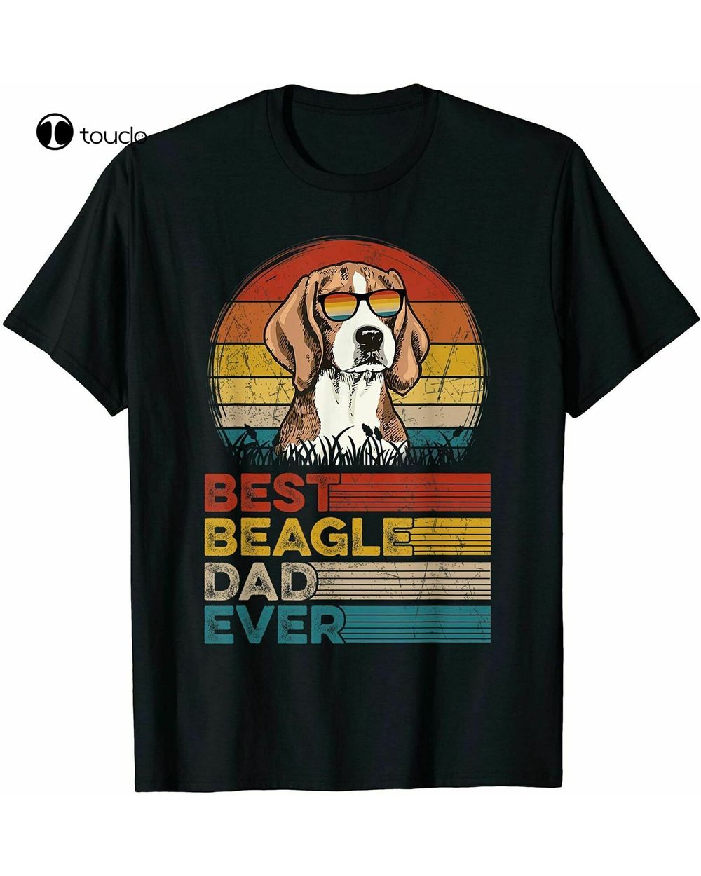 Dog Vintage Best Beagle Dad Ever Gifts Lover T-Shirts Men Cotton front-0