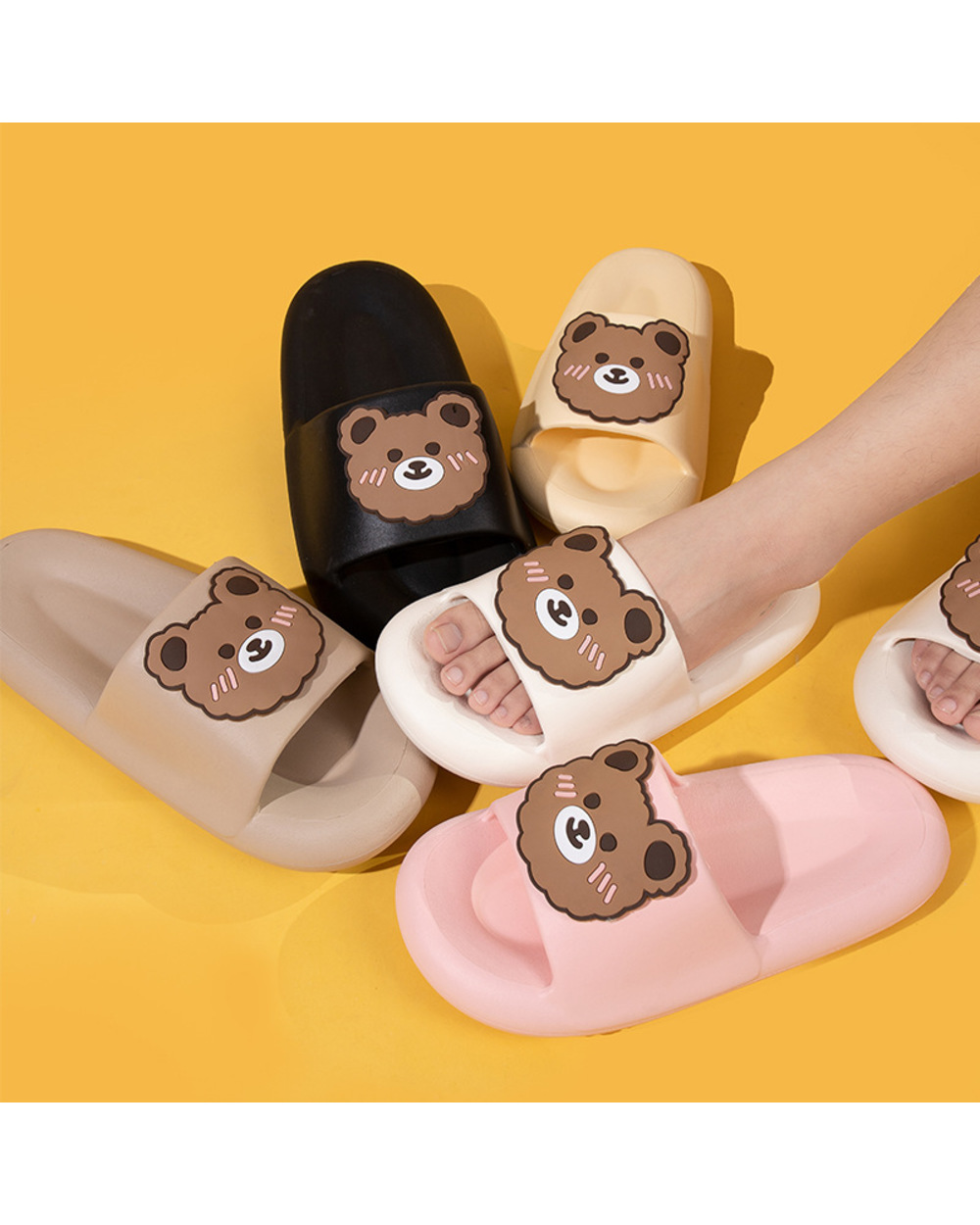 Bear Ladies Sandals and Slippers New Indoor and Outdoor Soft Couple Men and Women Cute and Fresh Cartoon front-5