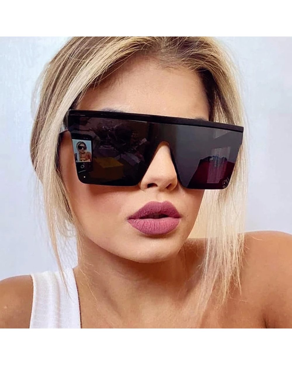 Olopky 2022 Oversized Square Sunglasses Women Vintage Big Frame Women Sun Glasses Fashion Shades For Women/Men Gafas De front-1