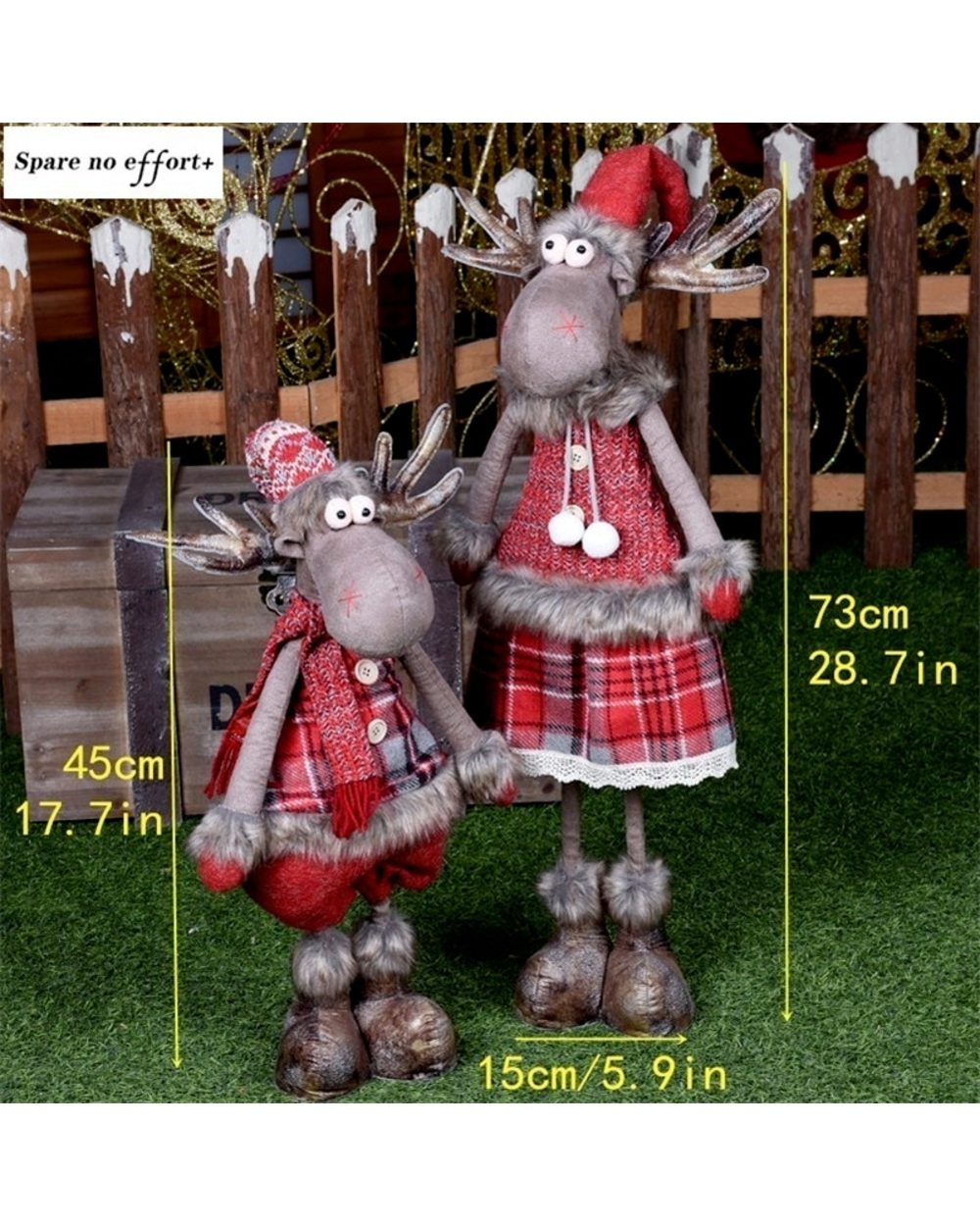 Retractable Xmas Reindeer Doll christmas decoration Figurine New Year Elk Toys Kid Xmas Gift Christmas tree Ornaments front-4