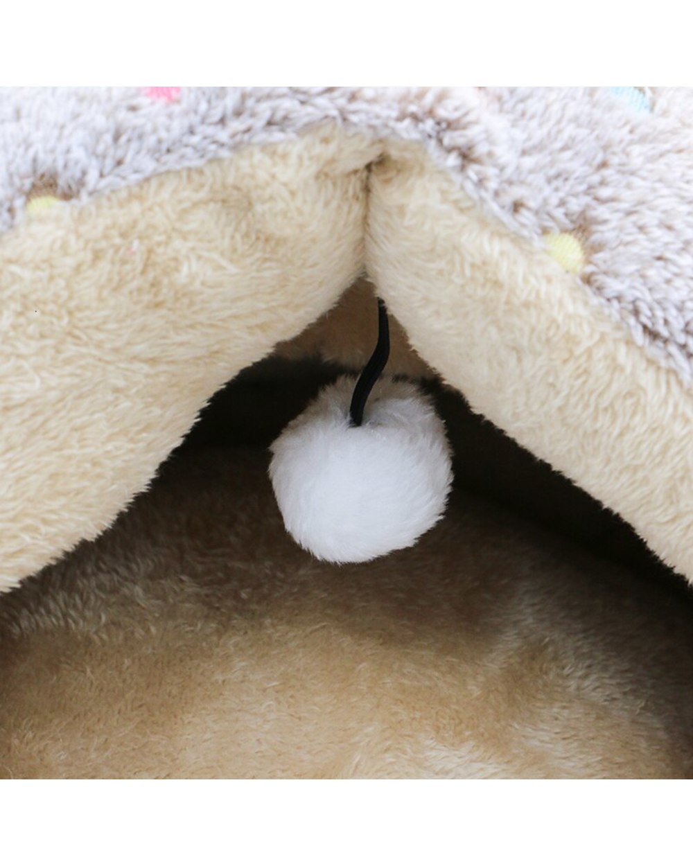 Cat Bed Round Portable Plush Cat Warm Beds House Pet Dogs Cat Nest Cats Mat Cushion Sleeping Sofa Dog Cat Accessories front-4