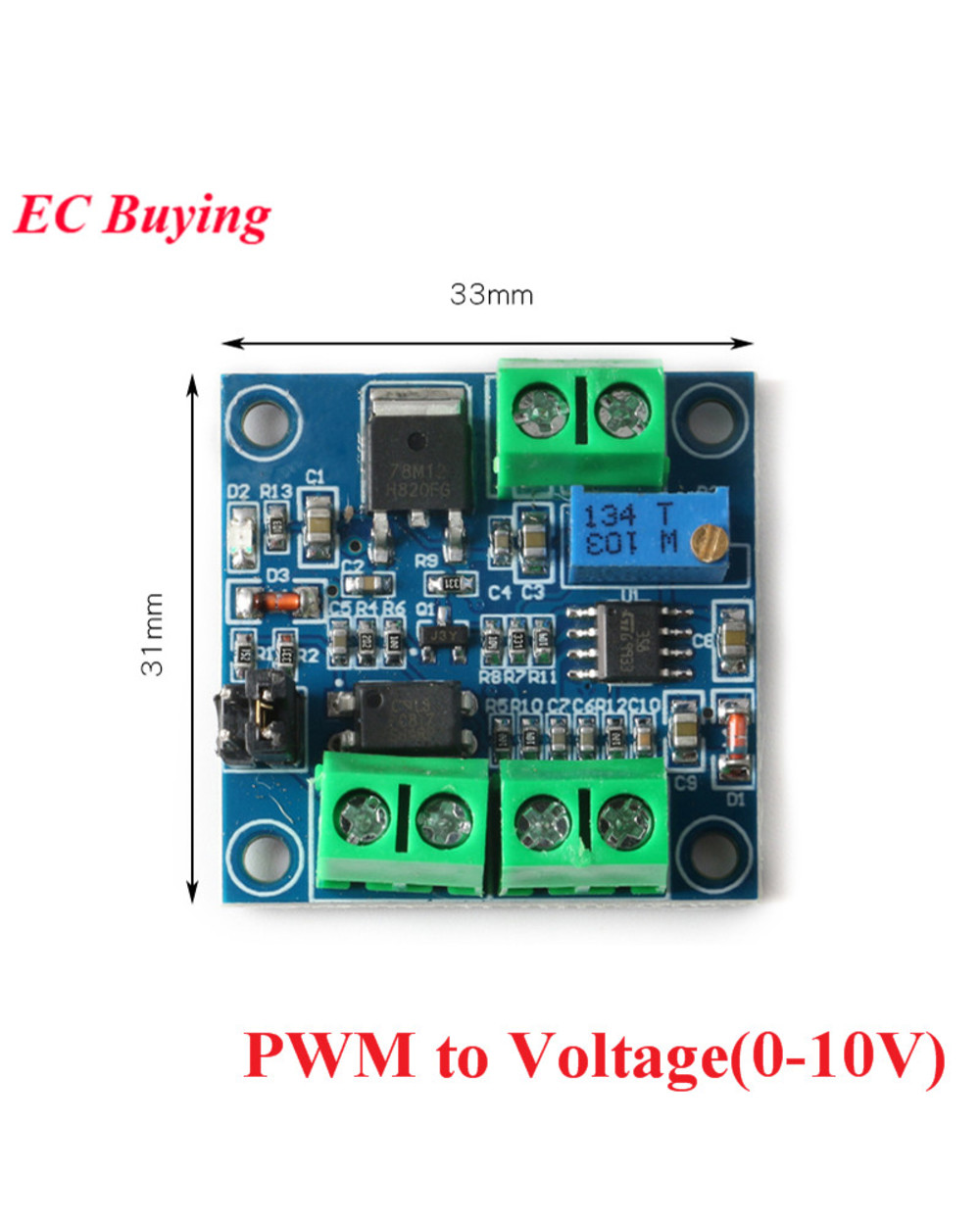 Voltage To Pwm Converter Module 0%-100% To 0-5V 0-10V Digital To Analog Signal Pwm Adjustable Power Module front-2