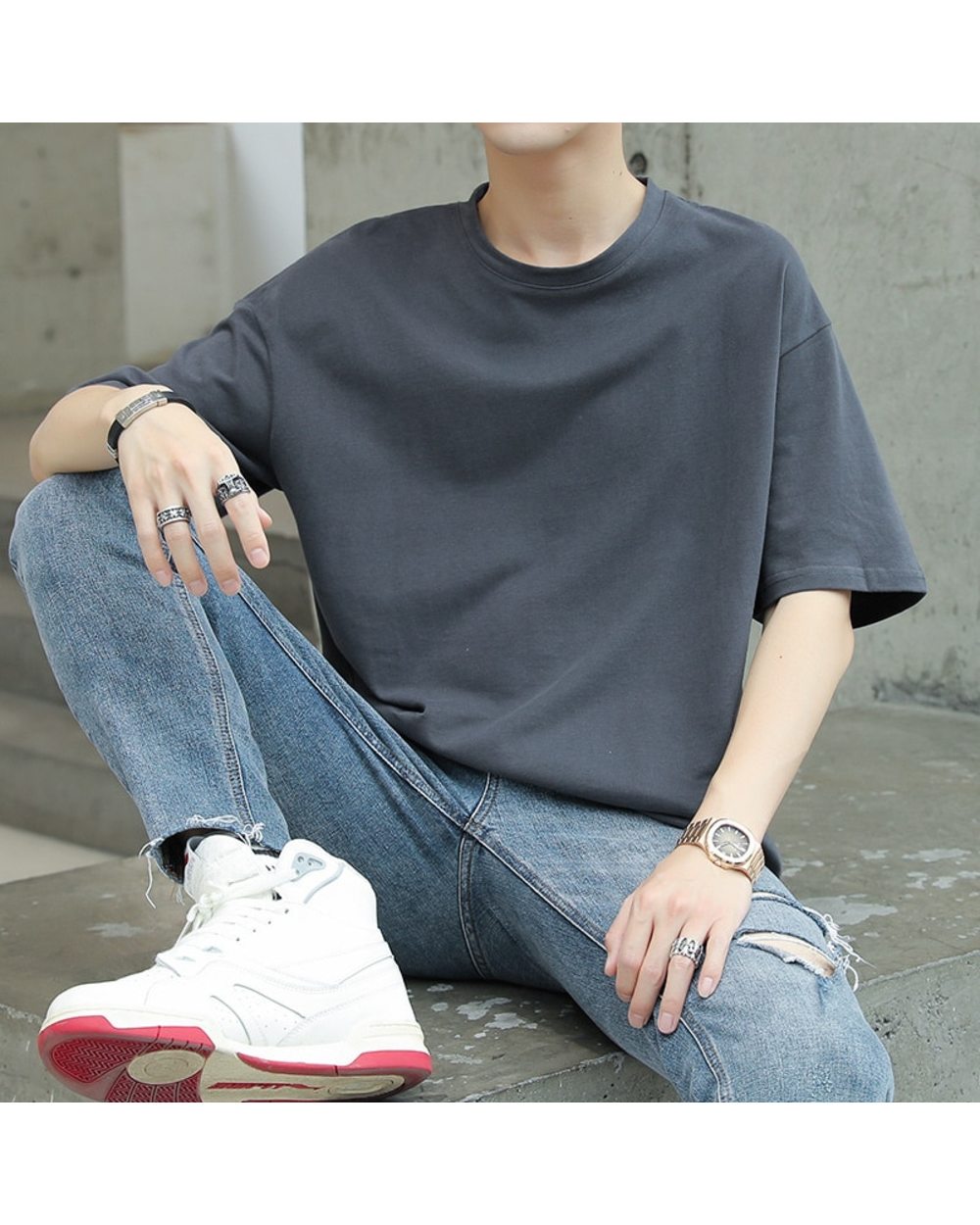 Summer Top Street Style New Free Delivery Men's Oversized T-shirt Compression T-shirt Men's Clothing Official Casual Sho front-3