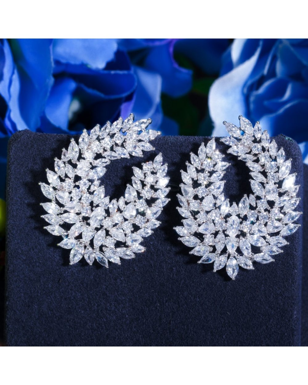 Luxury Popular Waterdrop Full Mirco Paved Cubic Zircon Naija Earring front-1