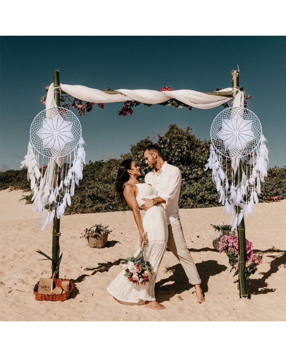 Hanging Dream Catchers Handmade Large Metal Circle Feather Bedding Dreamcatcher DIY Wedding Home Decor Ornaments front-0