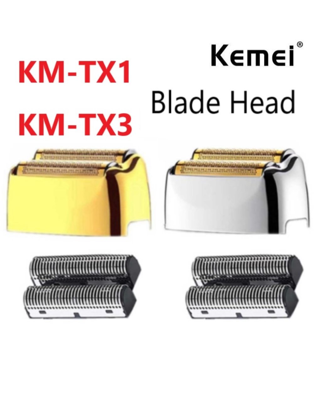 Kemei Professional Replacement Foil And Cutter Blades Set Suitable For Kemei Tx1 Shaver Original Electric Shavers Blades front-0
