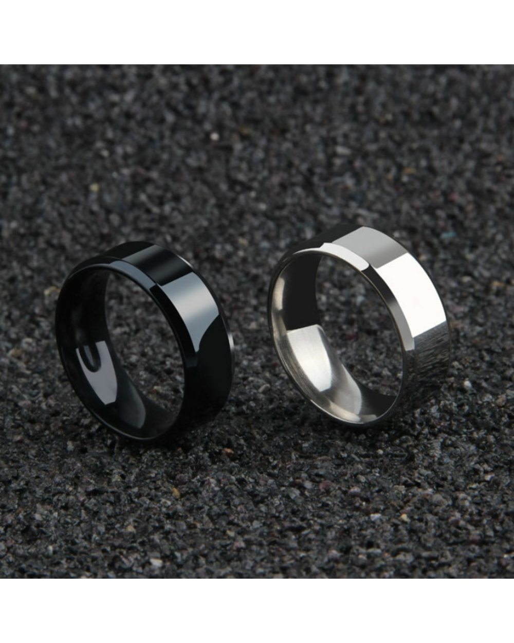 Fashion Charm Jewelry ring men stainless steel Black Rings For Women front-1